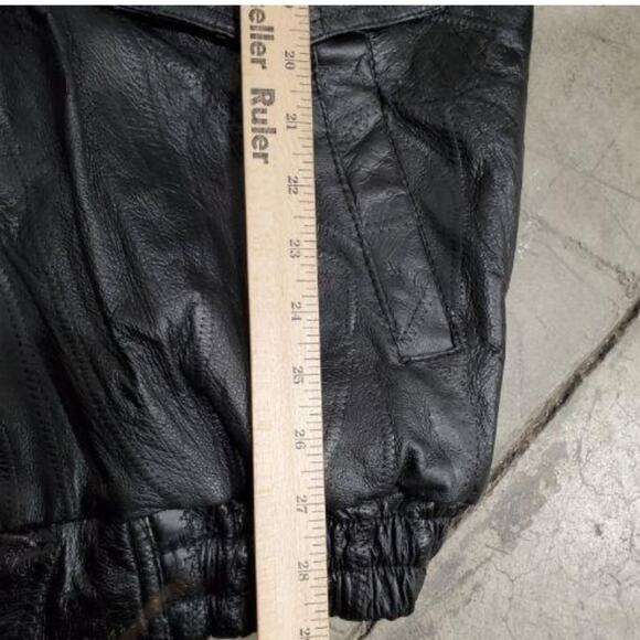 NAPOLINE LEATHER OUTFITTERS NWT MENS 100% LEATHER (2X) N R A BOMBER JACKET COAT - Picture 4 of 13